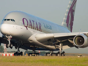 Qatar Airways Airbus A380 Touches Down in Sydney