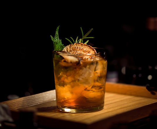 Deliciously crafted custom cocktail with some botanicals.