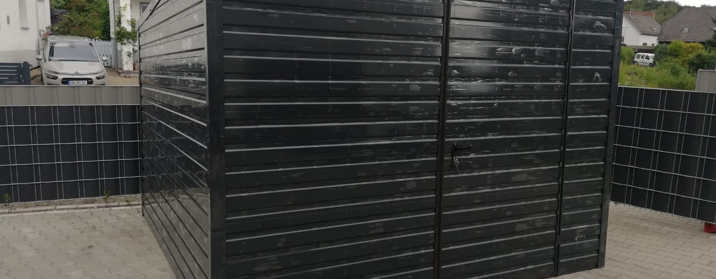 Gartenhaus 3x3 m Metall Anthrazit RAL 7016 –