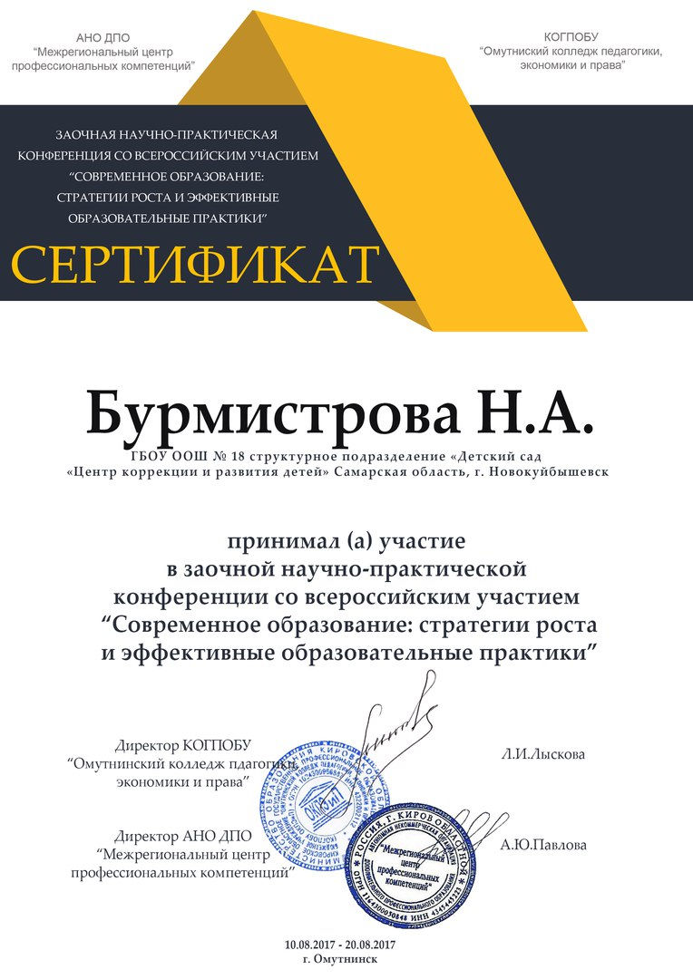 СЕРТИФИКАТ