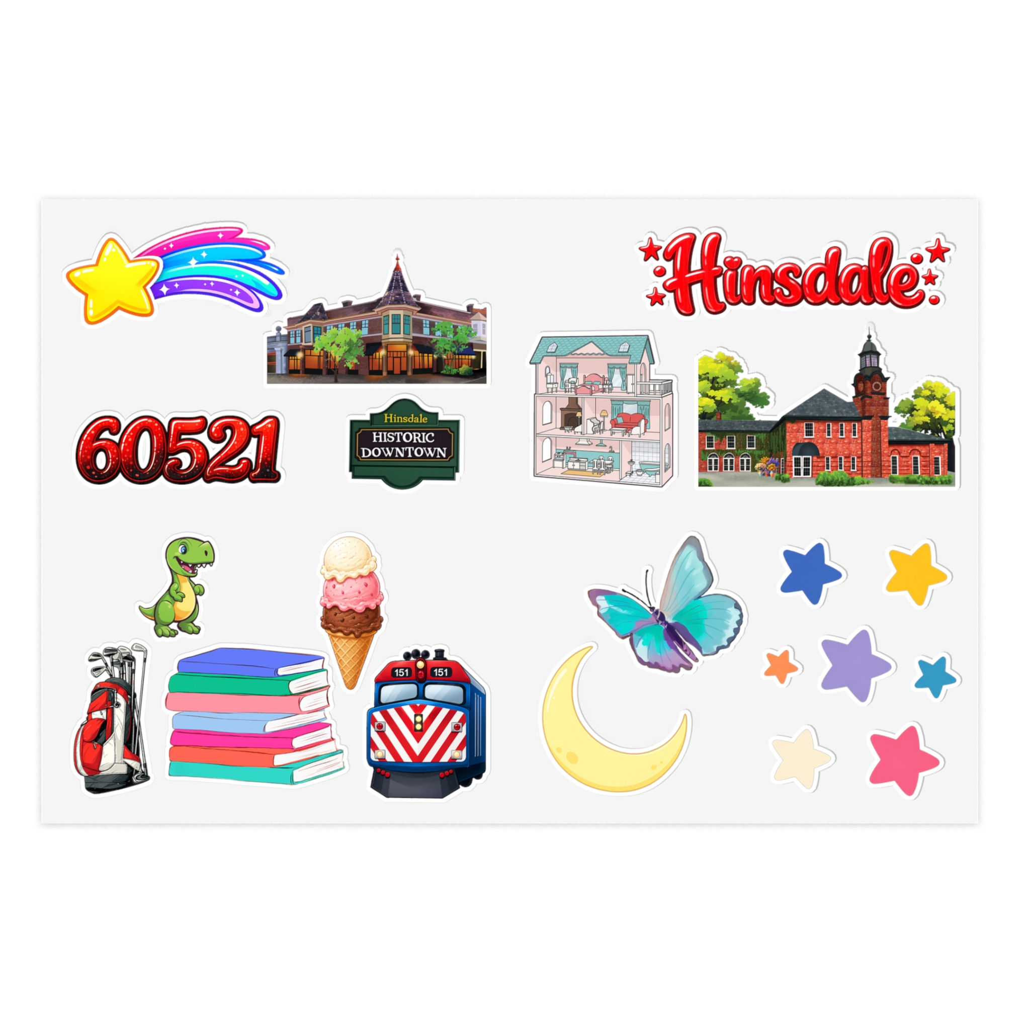 Hinsdale Sticker Sheet