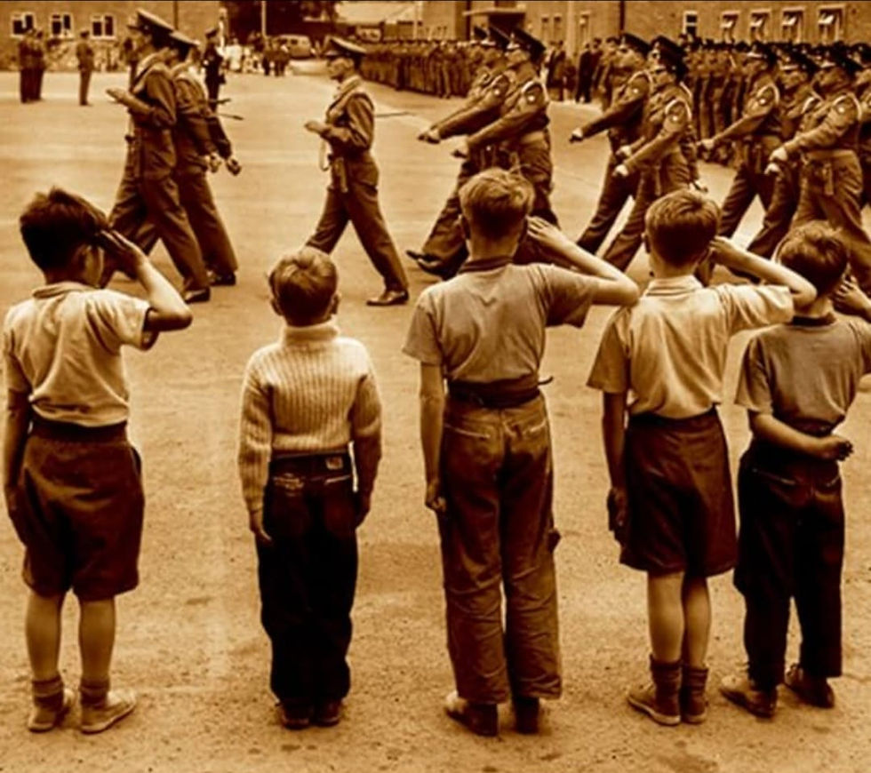 A group of soldiers in march