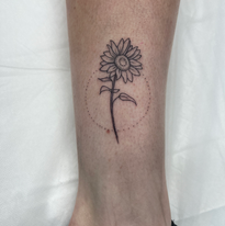 Fine line flower tattoo