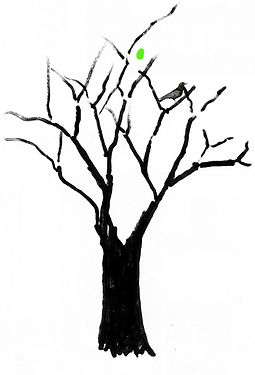 allen's tree sketch with crow