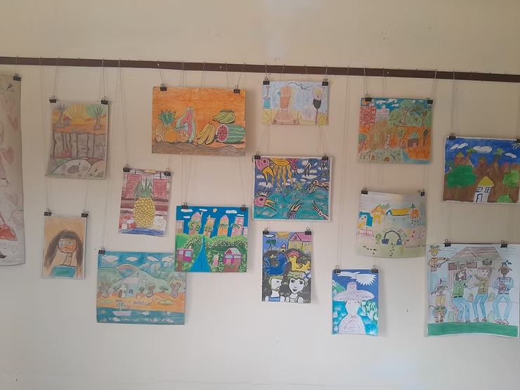 Drawings by Cuban children on display at painter Saulo Serrano’s studio, Havana (Source: WFPSC)