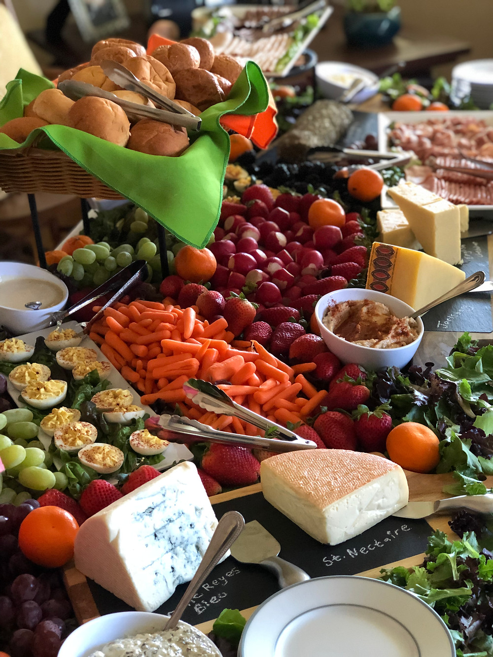 AWG Private Chefs grazing table featuring a fully edible tablescape