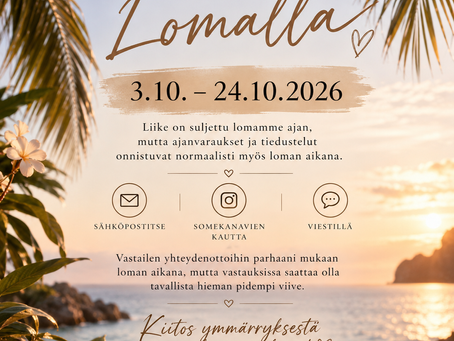 Olemme Lomalla 3.10-24.10.2026