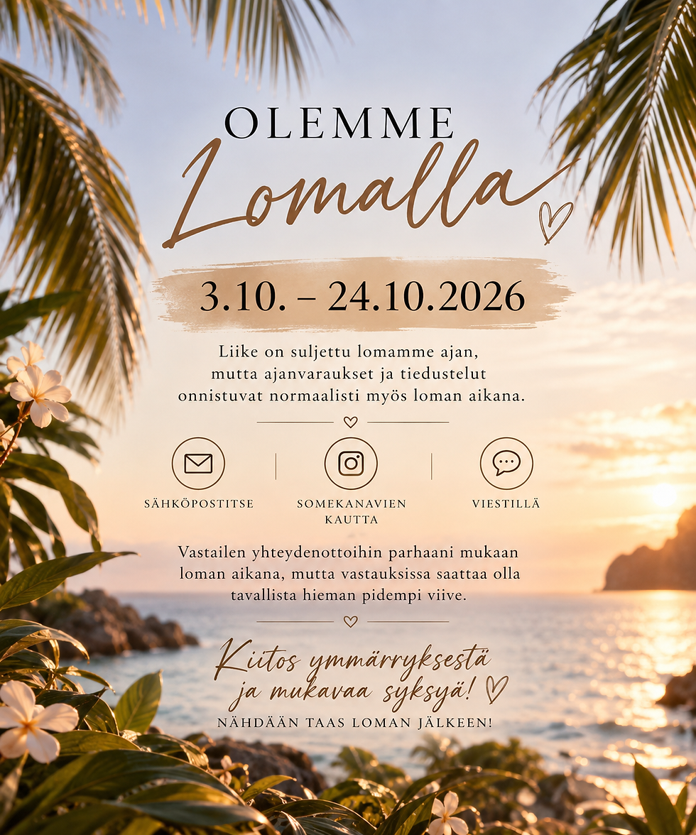 Olemme Lomalla 3.10-24.10.2026