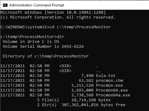 using procmon