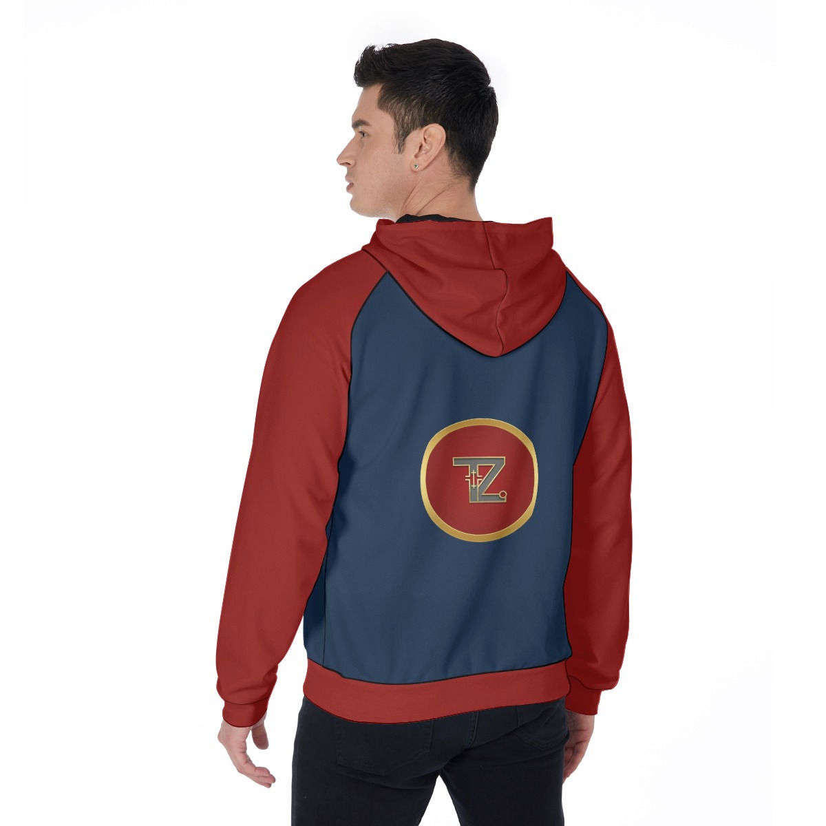 TiZo DesignPrint Men's Raglan Zip Up Hoodie