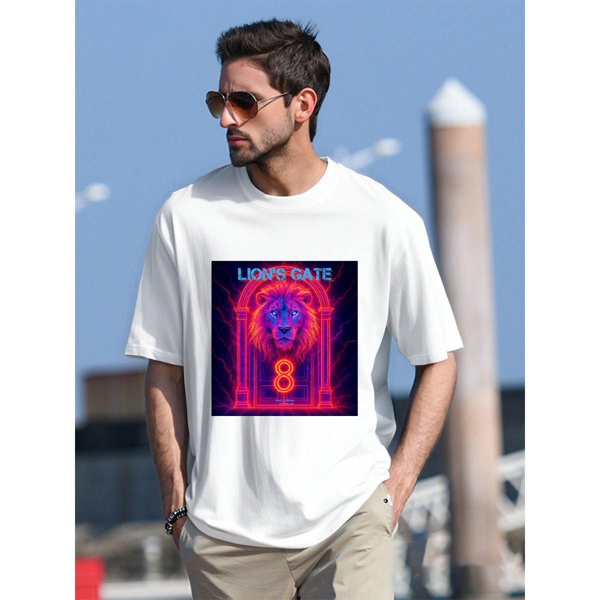 Tizo Design Lion’s Gate Men's T-Shirt For The USA|180GSM Front DTF