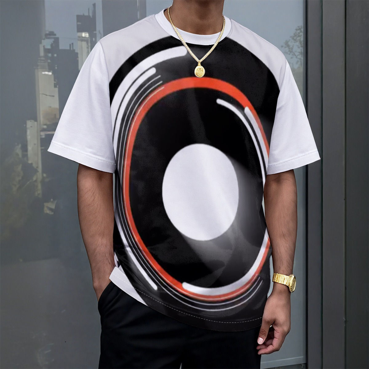 TiZo Design All-Over Print Unisex Drop-shoulder T-shirt|180GSM