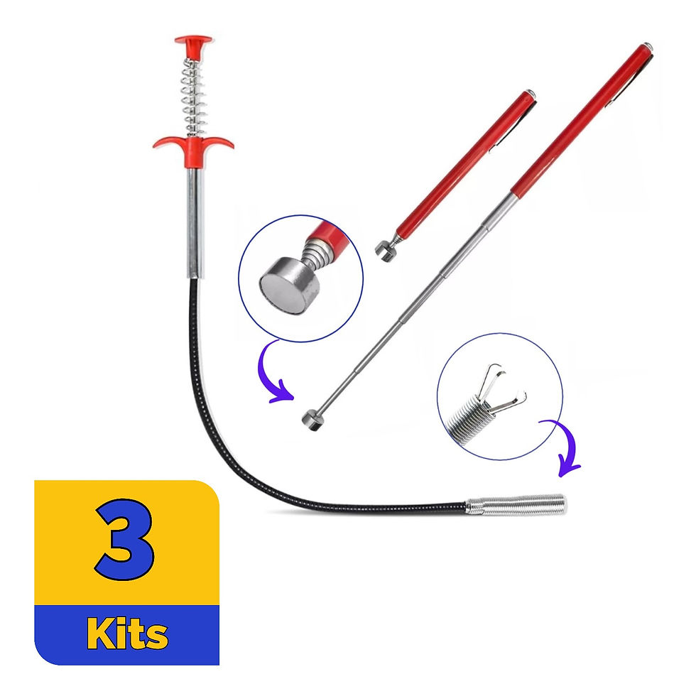 Miniatura: Caneta magnética Telescópico pegador haste flexível garra desentupidor ralos pias box cabelo limpador