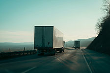 Freight truck transporting cargo on a European highway
