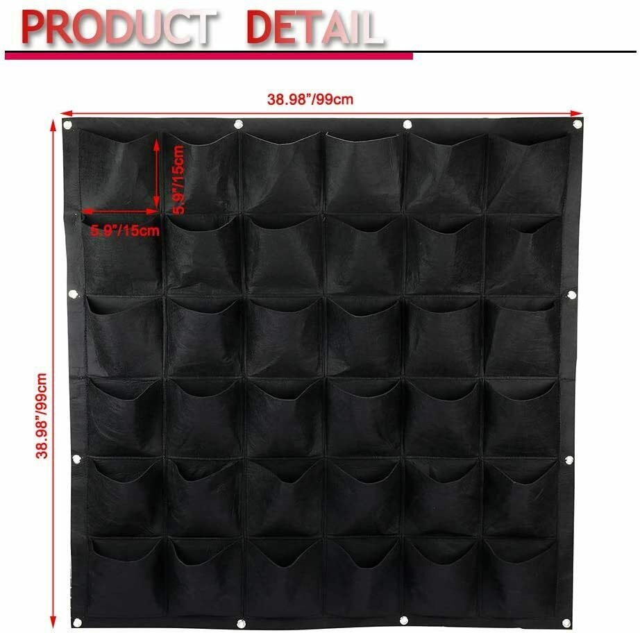 Thumbnail: Vertical Garden Wall Planters Pot Hanging Bag Large Grow Bags with 36 Pockets