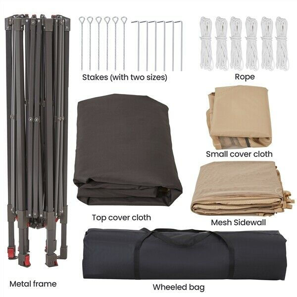 Thumbnail: Double Roof Outdoor Patio Gazebo Pop Up Canopy Tent with Mesh Netting, 13' x 13'