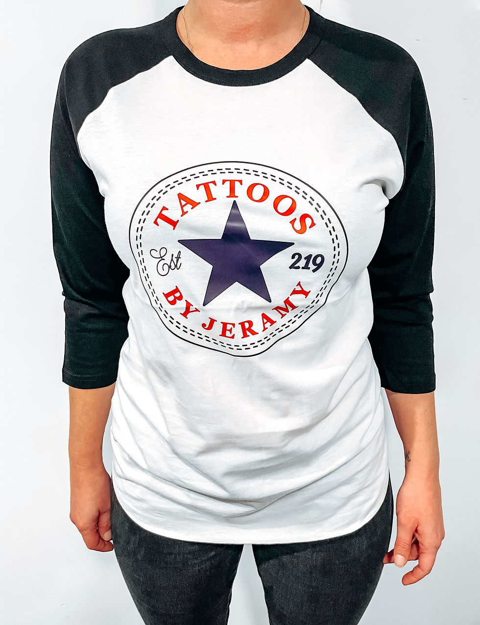 Thumbnail: JezVerse Black and White 3/4 Sleeve (+Bonus Sticker)
