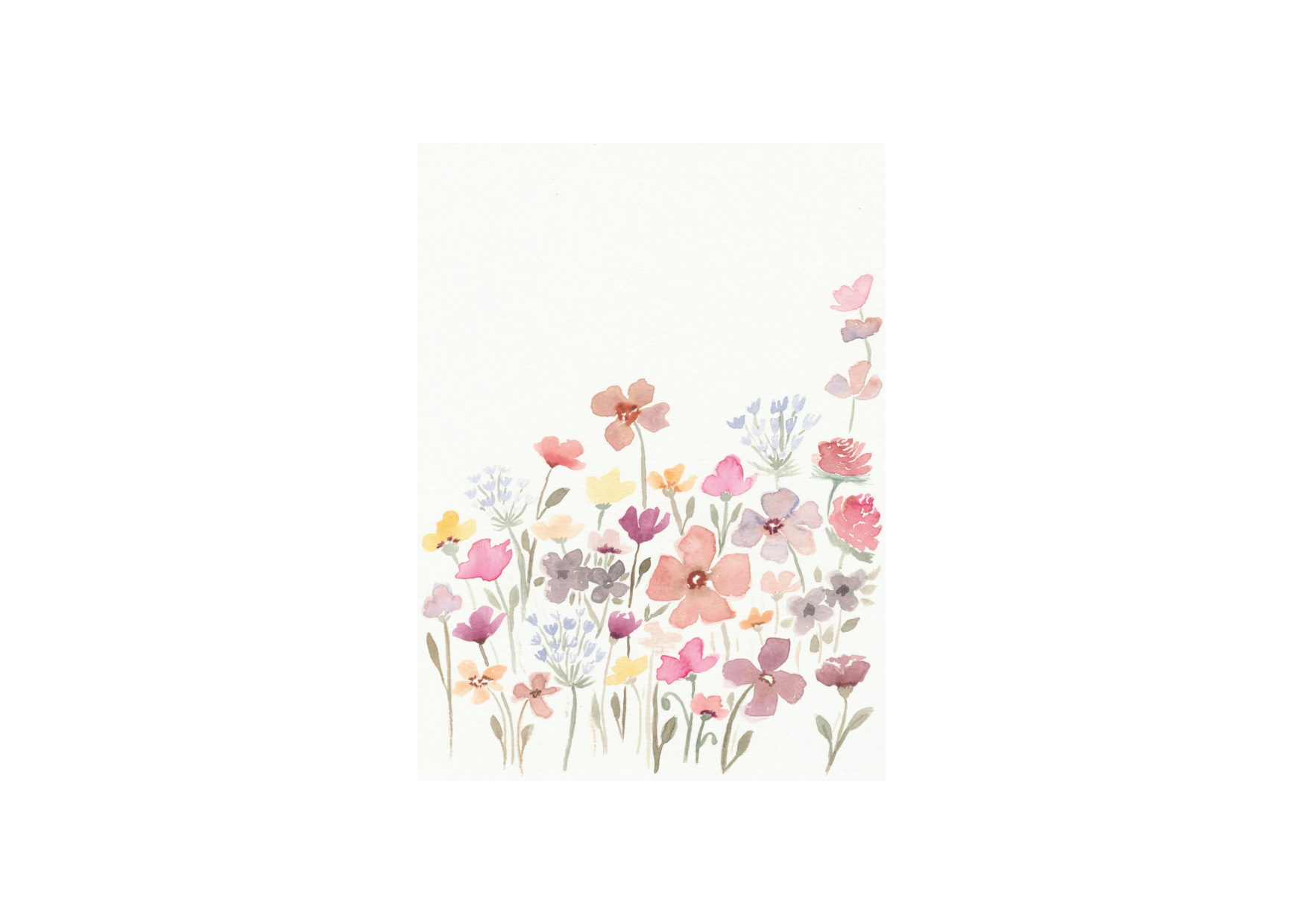 פרינט ציור מים: פרחי חורף שמאל