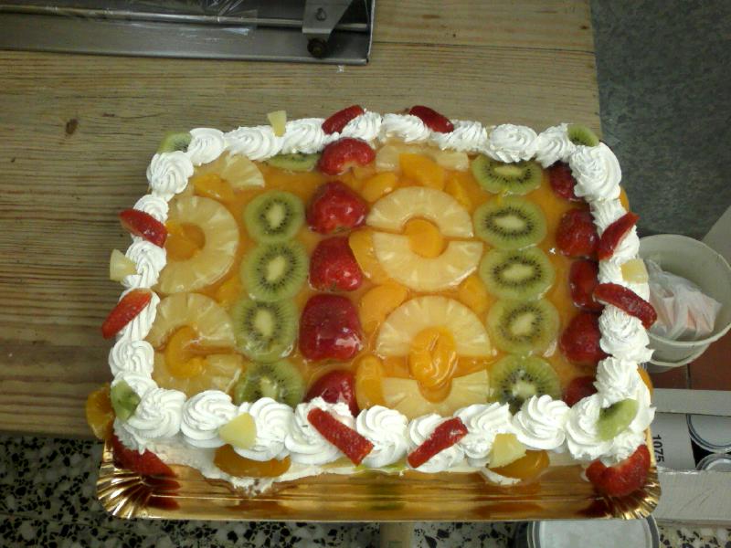 Tarta de frutas.