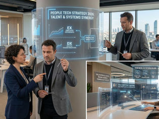 2026 People Tech vizyonu: CHRO ve CTO'nun veri odaklı bir ofis ortamında çalışan deneyimi (EX) ve dijital dönüşüm (DX) üzerine stratejik iş birliği.