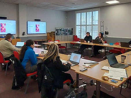 Claire training a group in person