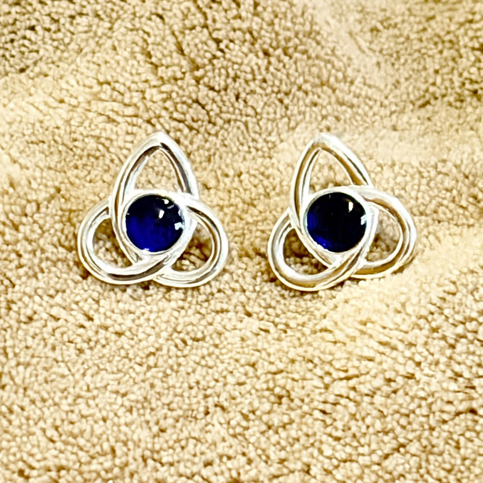 Thumbnail: Silver Celtic Style Stud Earrings 