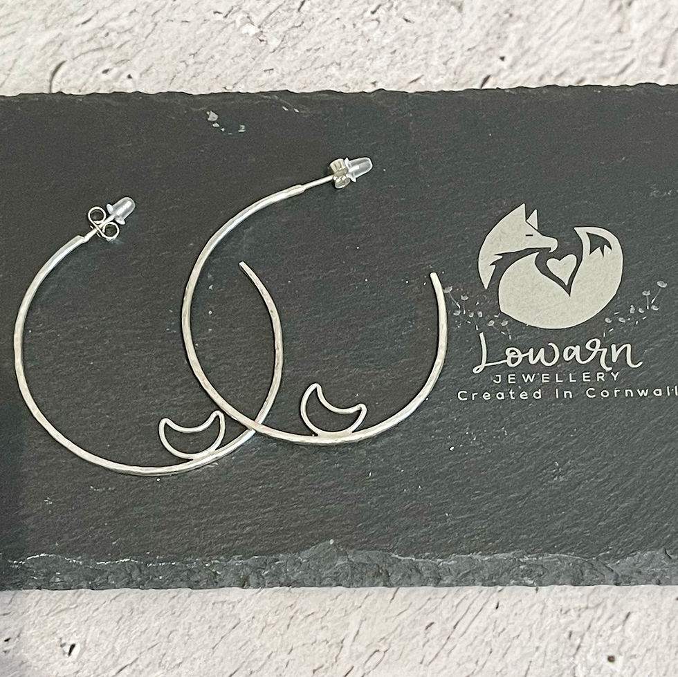 Hoop and Cresent Moon Earrings
