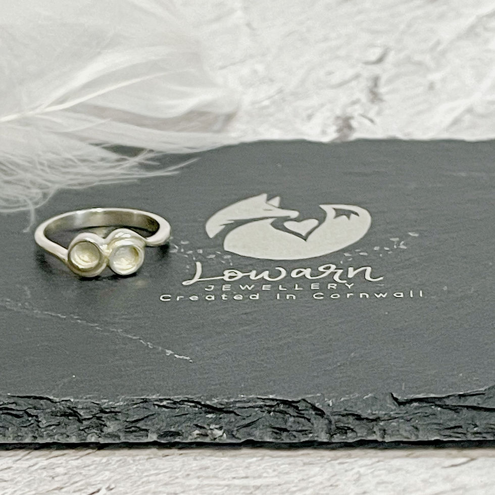 Thumbnail: Boa Sterling Silver Side by Side bubble Memorial Ring