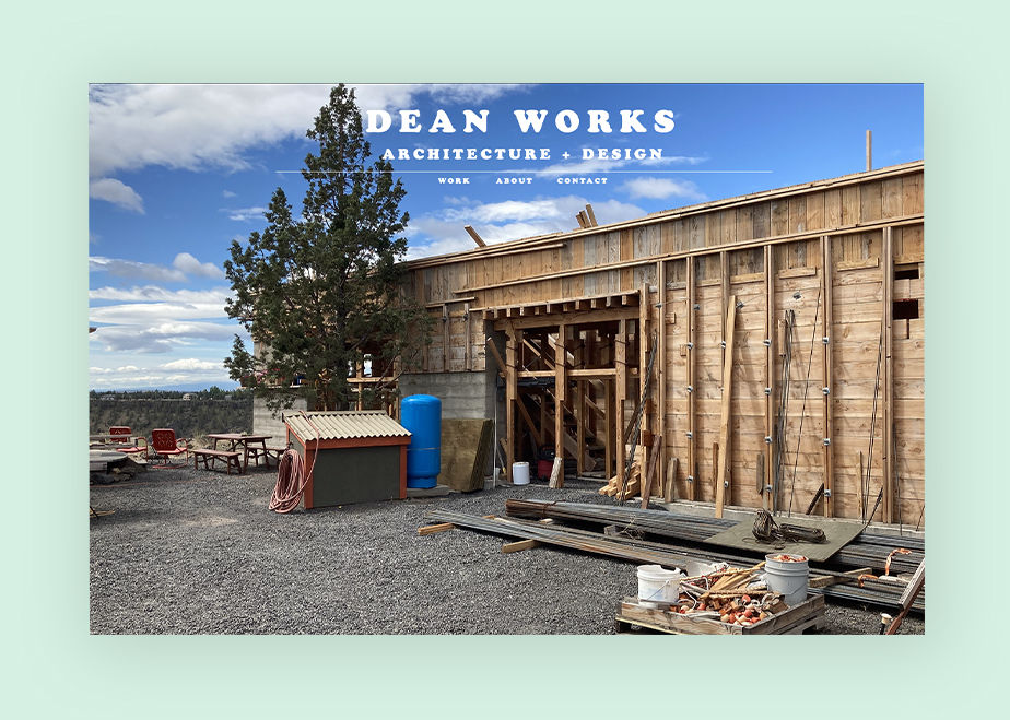 architecture portfolio website example by Brandon Dean