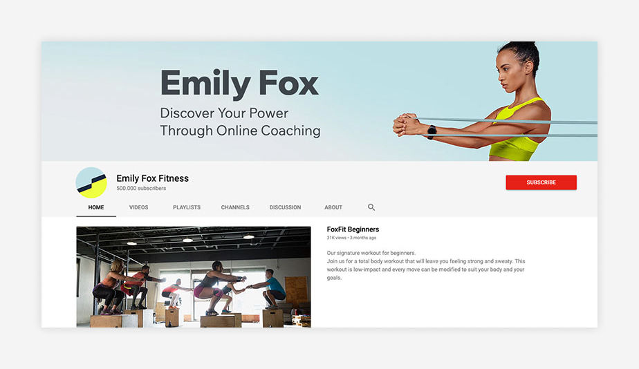 youtube channel name example by emily fox