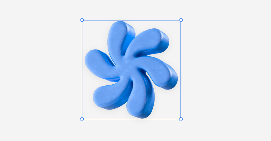 3d digital design of a blue flower