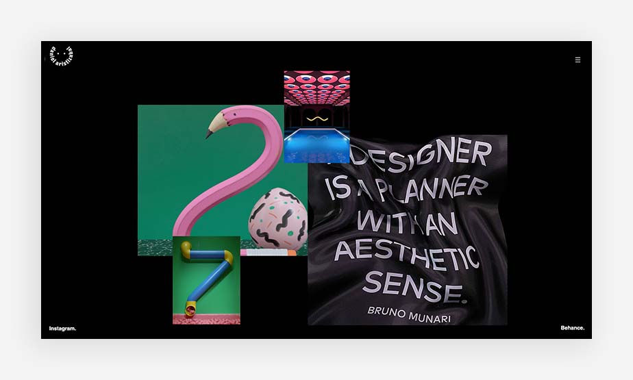 artist website example by Daniel Aristizabal