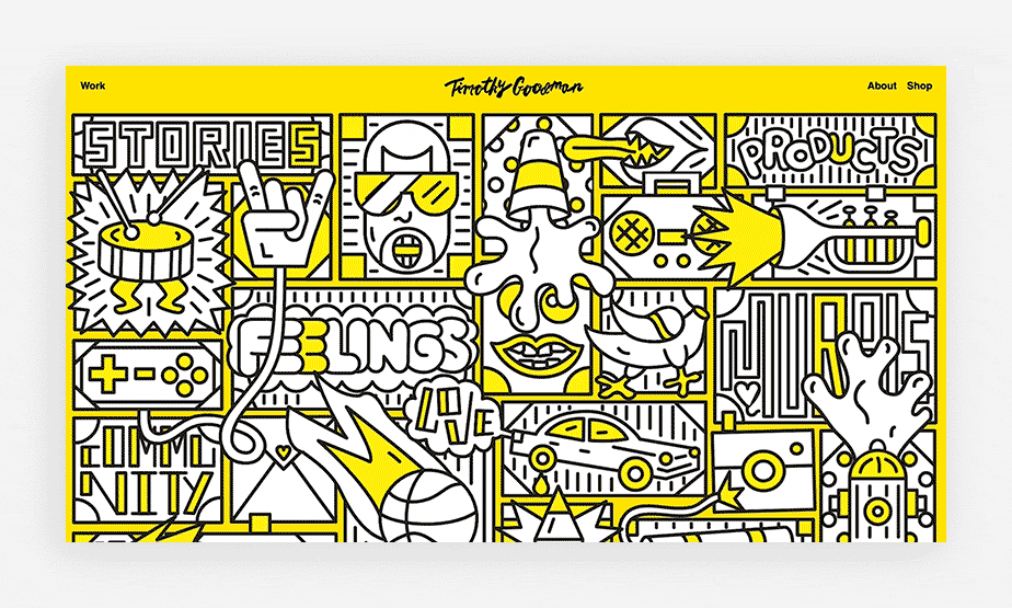 artist website example by timothy goodman 