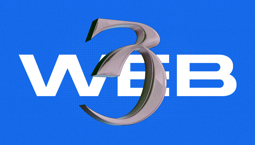 words web3 with 3d number and blue background