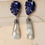 Thumbnail: Carved Lapis Flowers with Aquamarine Gem Slice Earrings