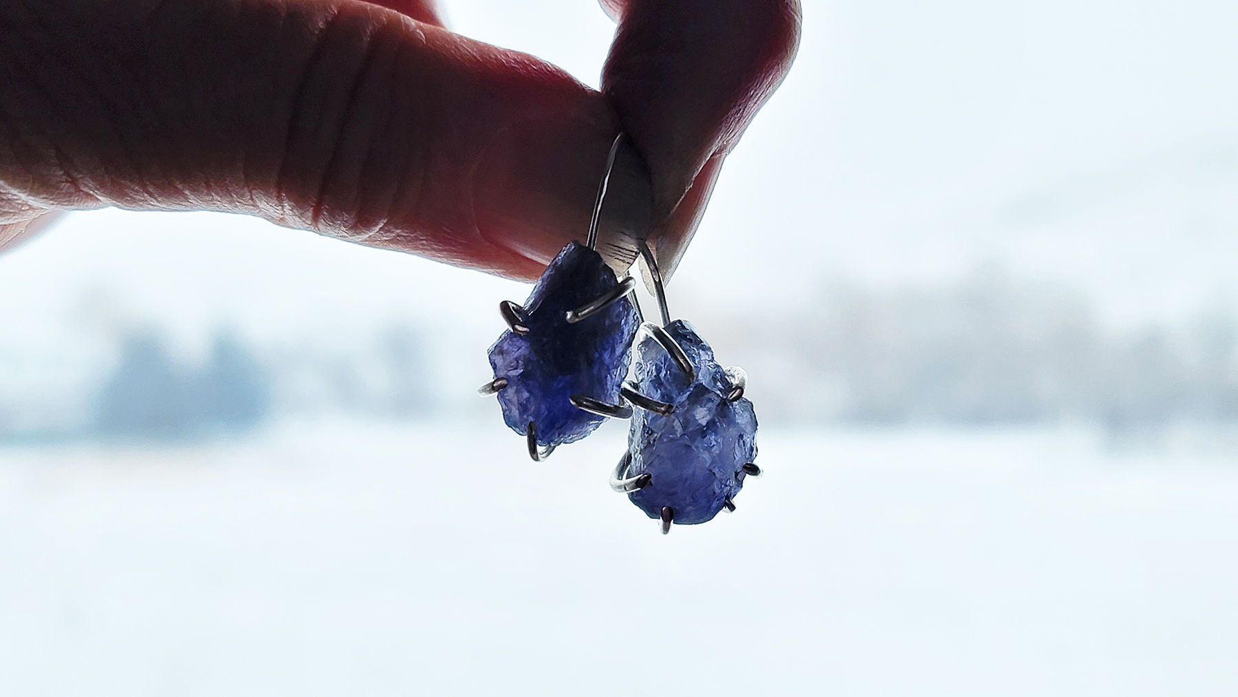 Iolite Shard Earrings