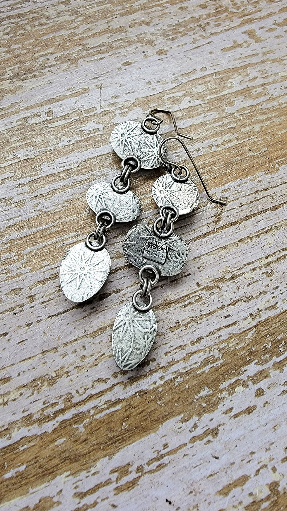 Thumbnail: Handmade Hubei Turquoise and Vessuvianite Totem Earrings