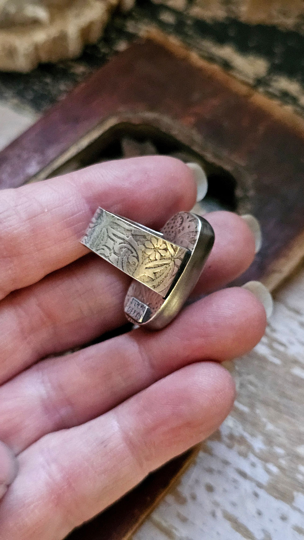 Thumbnail: Candelaria Big Nugget Turquoise Specimen Ring sz 6 1/2