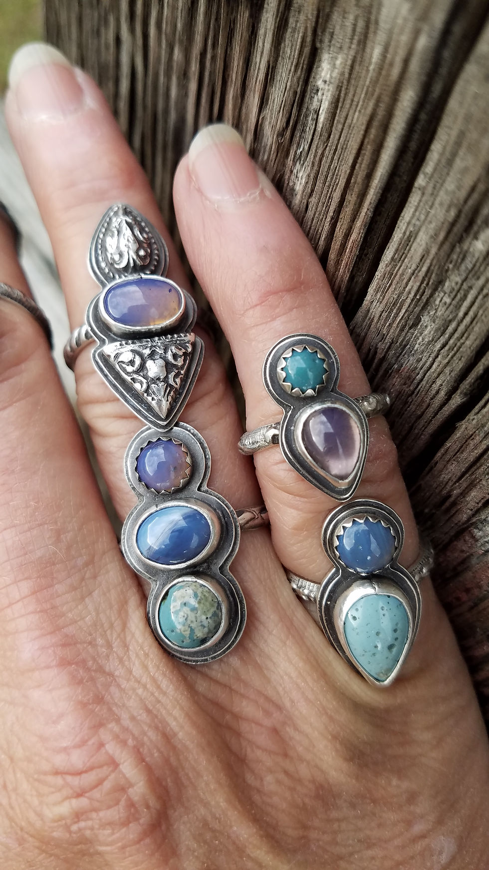 Thumbnail: Fairy Gem Leland Blue Two Stone Ring