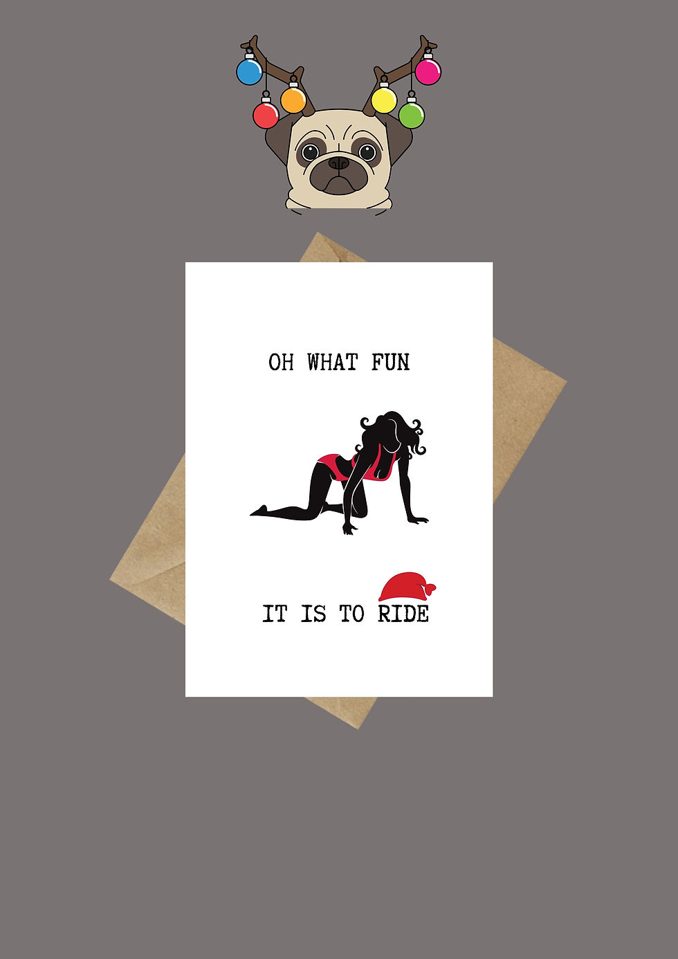 Thumbnail: Oh What Fun It Is To Ride Humorous Christmas Greeting Card