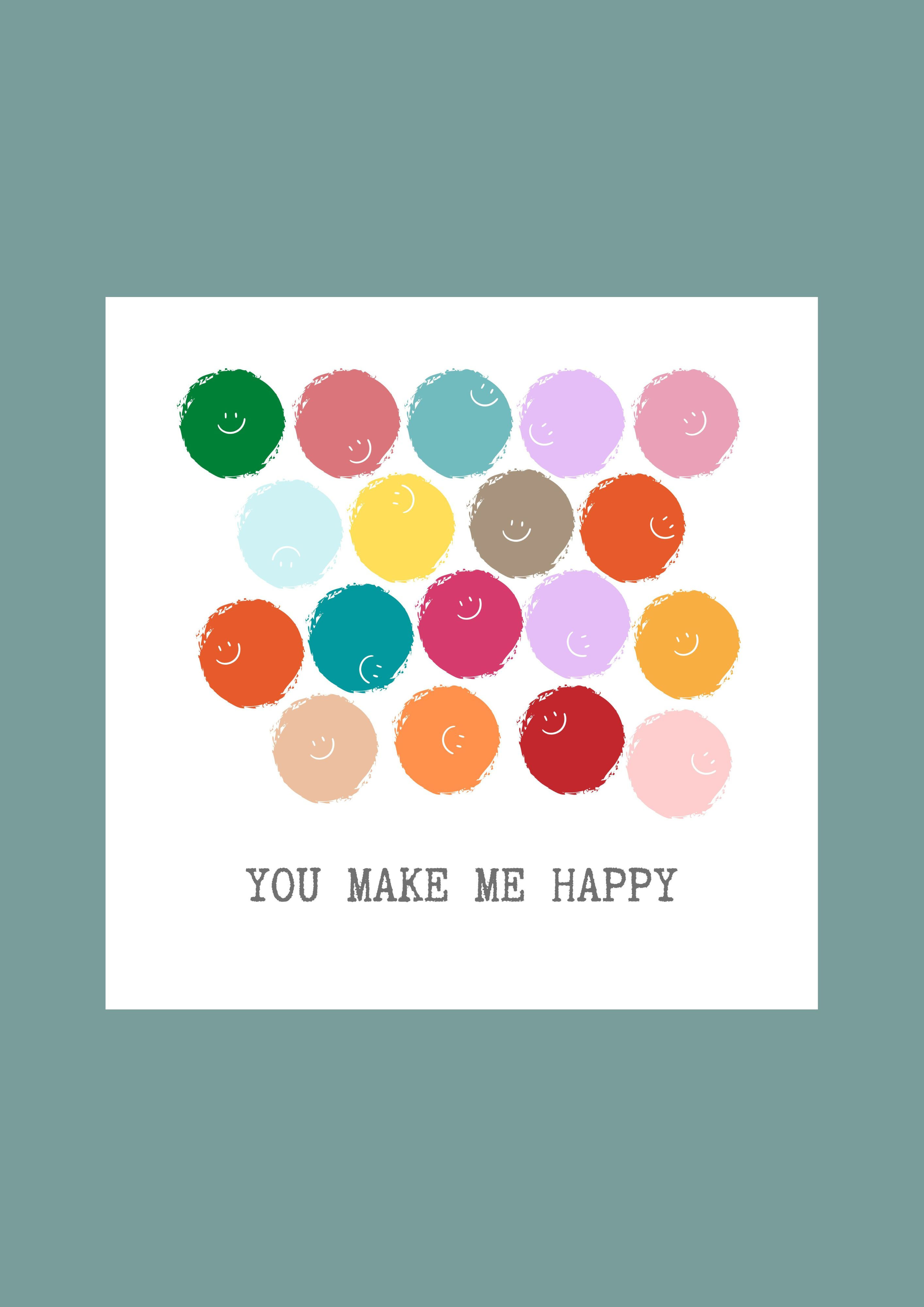 You Make Me Happy Sentimental Square Greeting Card