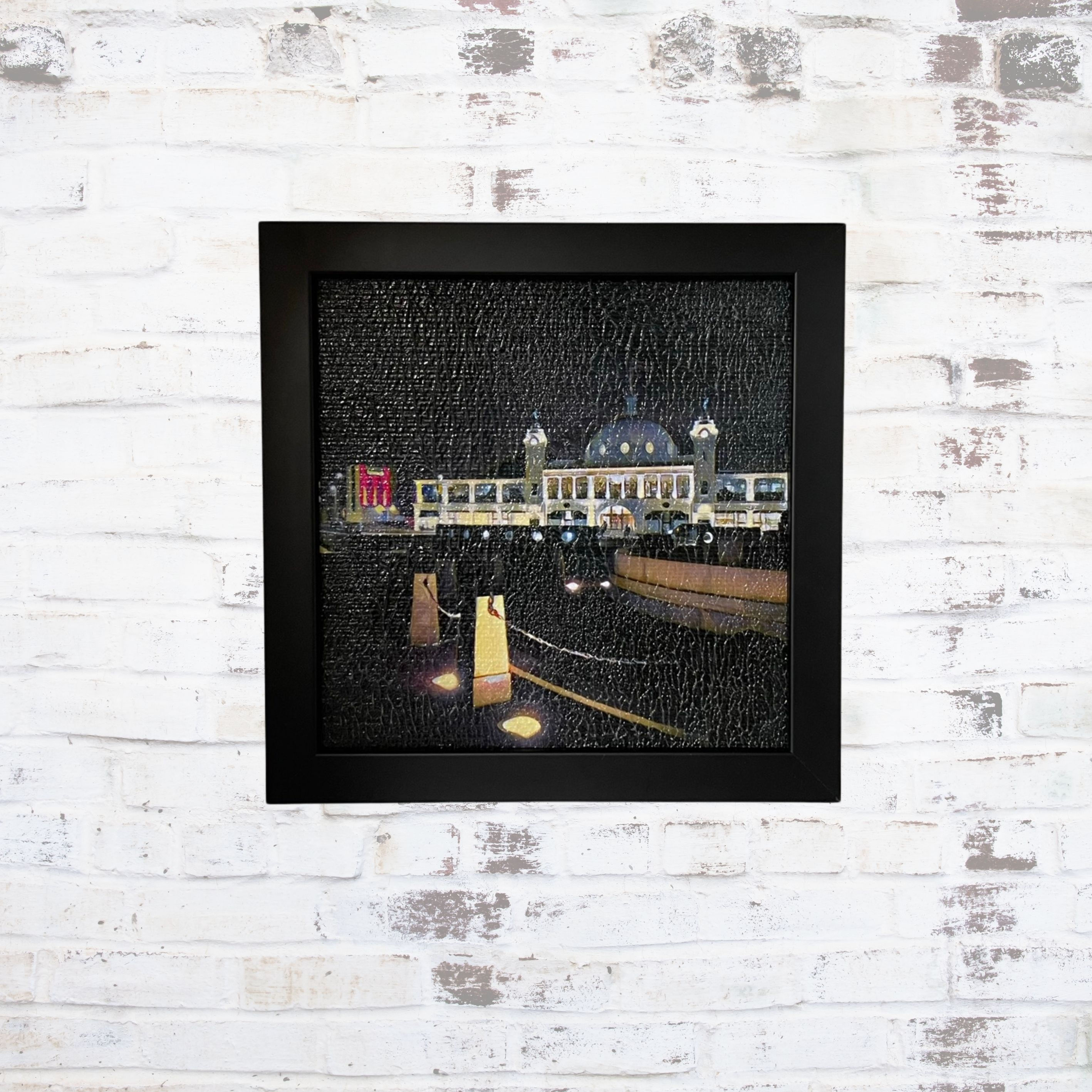 City Lights Spanish City Whitely Bay Mini Framed Art in Oil Paint Effect