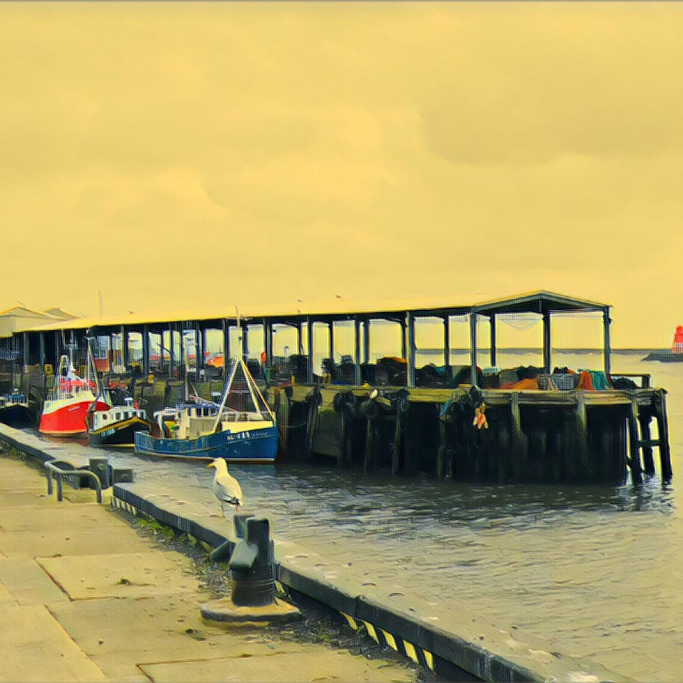 Thumbnail: North Shields Fish Quay Mini Framed Art in Oil Paint Effect