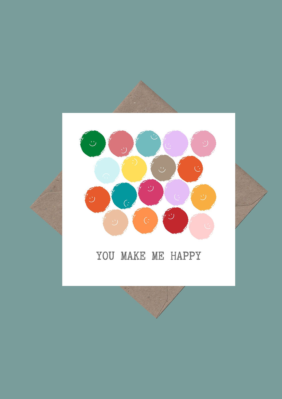 Thumbnail: You Make Me Happy Sentimental Square Greeting Card