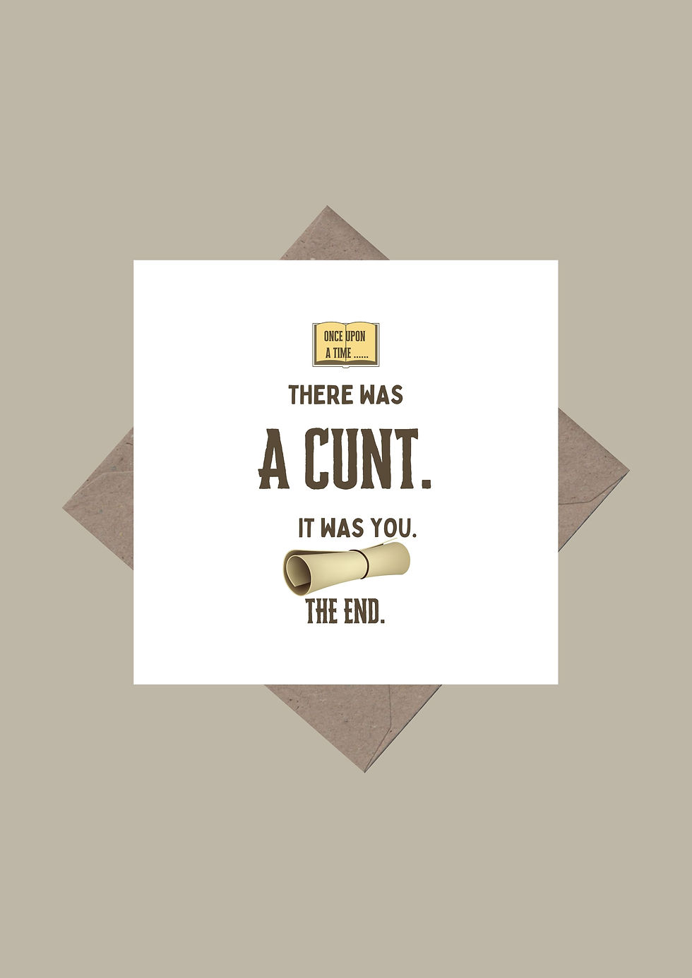 Thumbnail: Once Upon A Time There Was A Cunt Funny Square Birthday Greeting Card
