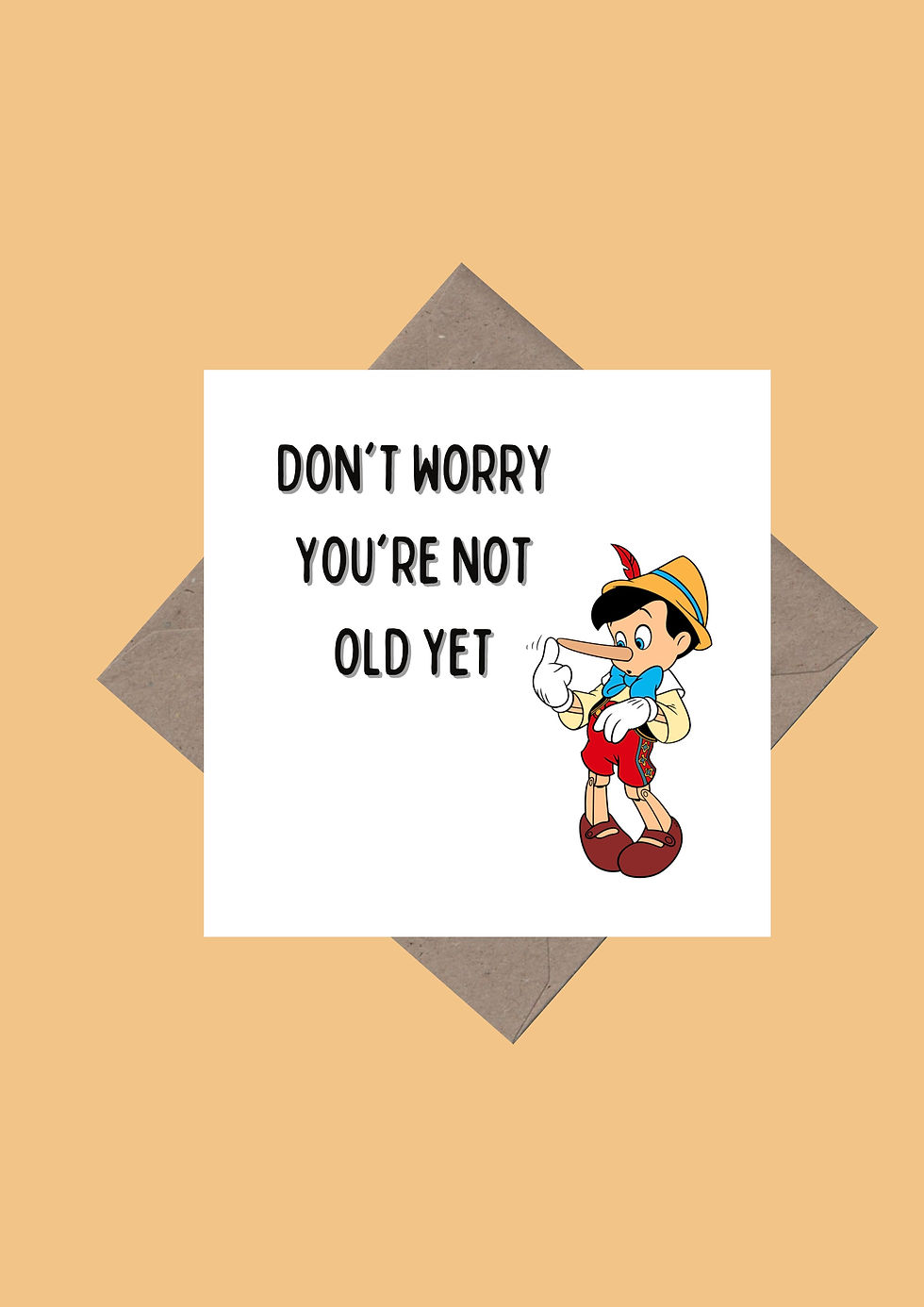 Thumbnail: Don't Worry You're Not Old Yet Funny Square Greeting Card