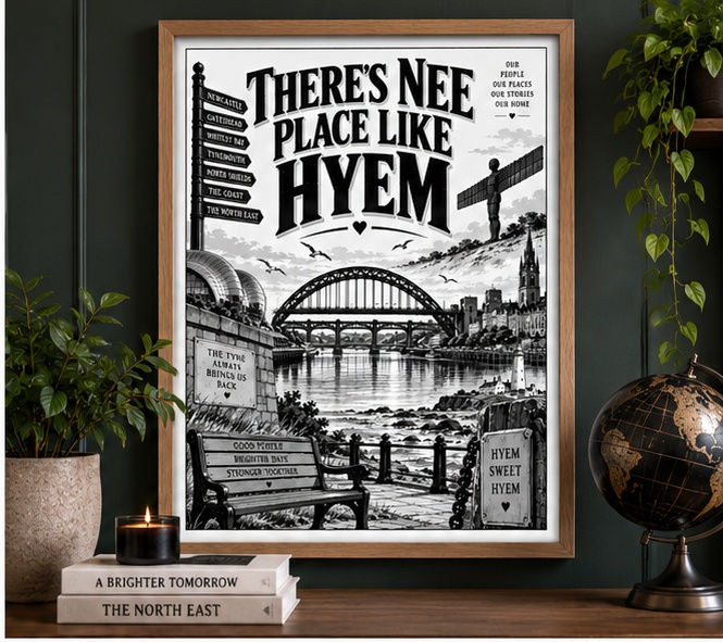 Thumbnail: There's Nee Place Like Hyem Geordie Word Art Print