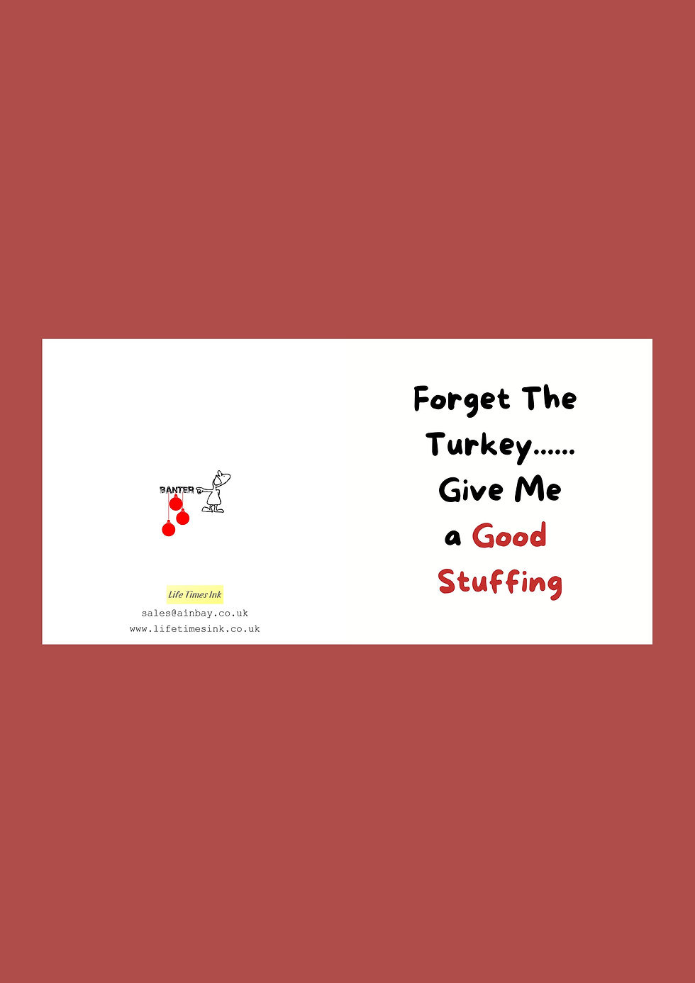 Thumbnail: Forget The Turkey Give Me A Good Stuffing Rude Humorous Christmas Greeting Card