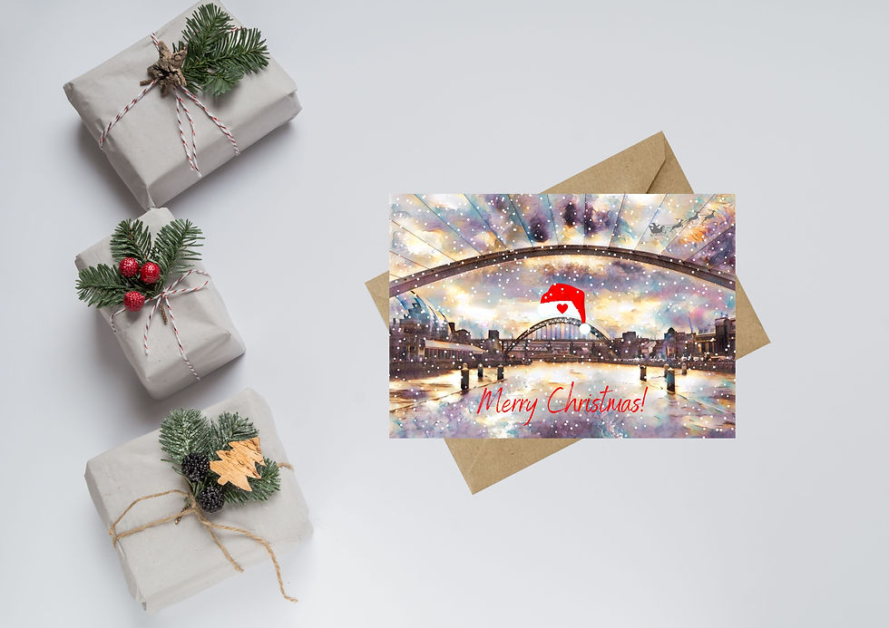 Thumbnail: Tyneside Bridges Christmas Greeting Card
