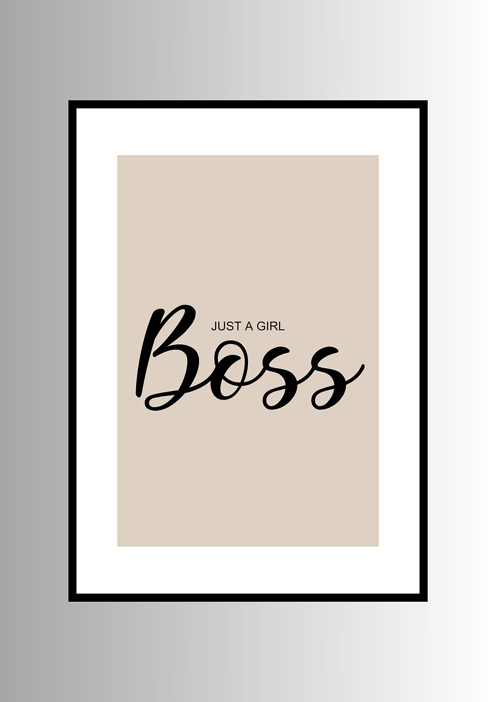 Thumbnail: Just A Girl Boss Inspirational Word - Typography Art Print
